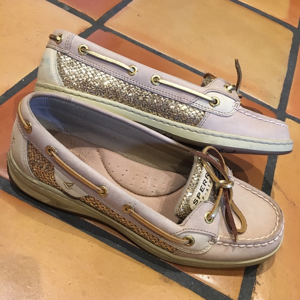 Sperry Boat Shoes with Gold Sequins